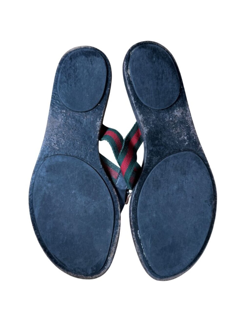 Gucci Interlocking GG Monogram Web Stripe Thong Sandals Black EU 40.5 US 10.5 - Picture 6 of 11